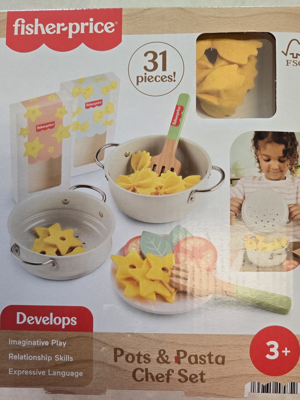 Fisher-Price Pots & Pasta Chef Set - 31 Pieces. Never opened.